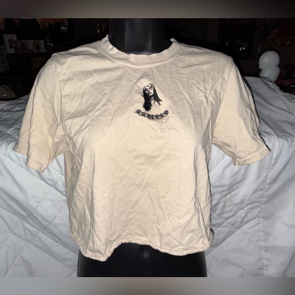 Aaliyah Y2K Embroidered Crop Top